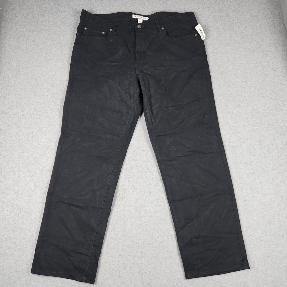 Amazon Essentials Pants Mens 38x30 Black Cotton Casual 5-Pocket Straight Fit